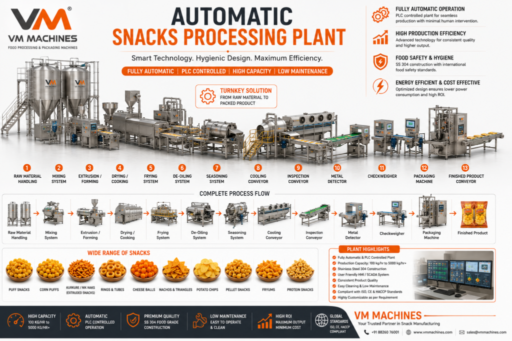 Automatic Snacks Processing Plant