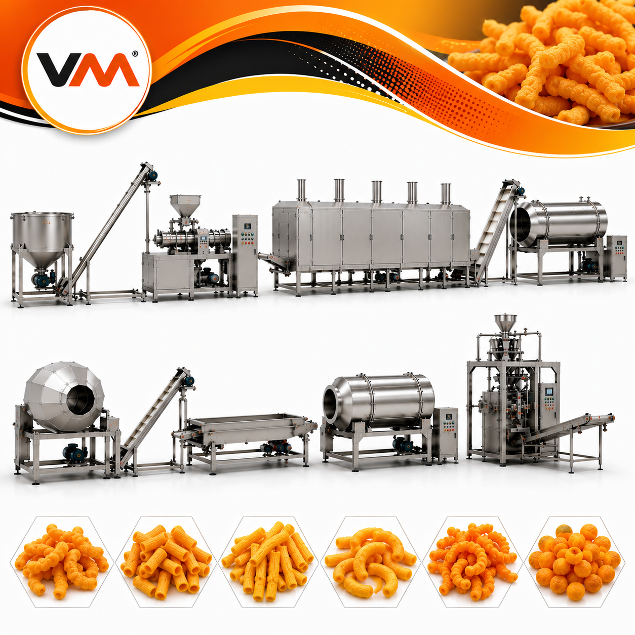 Cheetos Type Snacks Production Line